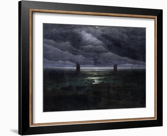 Sea Shore in Moonlight, 1835-36-Caspar David Friedrich-Framed Giclee Print
