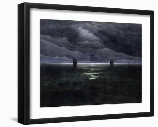 Sea Shore in Moonlight, 1835-36-Caspar David Friedrich-Framed Giclee Print