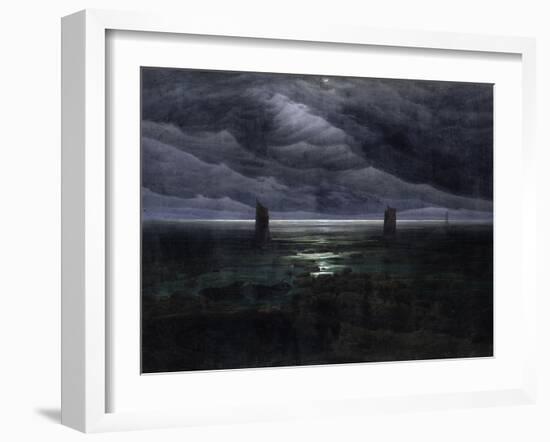 Sea Shore in Moonlight, 1835-36-Caspar David Friedrich-Framed Giclee Print