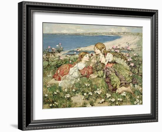 Sea Shore Roses-Edward Atkinson Hornel-Framed Giclee Print