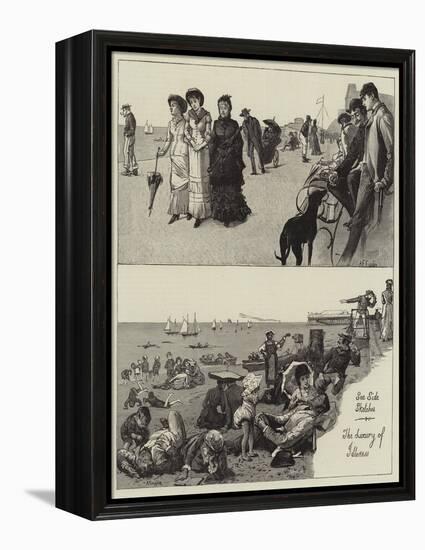 Sea Side Sketches, the Luxury of Idleness-Alfred Edward Emslie-Framed Premier Image Canvas
