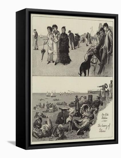 Sea Side Sketches, the Luxury of Idleness-Alfred Edward Emslie-Framed Premier Image Canvas