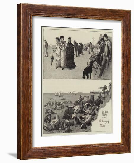 Sea Side Sketches, the Luxury of Idleness-Alfred Edward Emslie-Framed Giclee Print