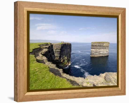 Sea Stack at Downpatrick Head, Near Ballycastle, County Mayo, Connacht, Republic of Ireland (Eire)-Gary Cook-Framed Premier Image Canvas