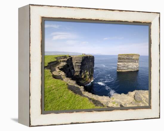 Sea Stack at Downpatrick Head, Near Ballycastle, County Mayo, Connacht, Republic of Ireland (Eire)-Gary Cook-Framed Premier Image Canvas