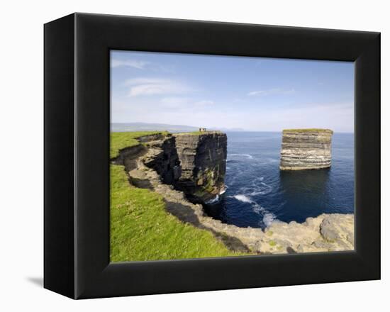 Sea Stack at Downpatrick Head, Near Ballycastle, County Mayo, Connacht, Republic of Ireland (Eire)-Gary Cook-Framed Premier Image Canvas