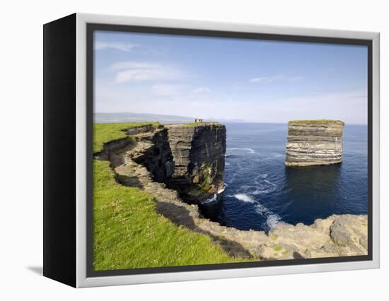 Sea Stack at Downpatrick Head, Near Ballycastle, County Mayo, Connacht, Republic of Ireland (Eire)-Gary Cook-Framed Premier Image Canvas