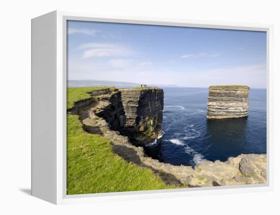 Sea Stack at Downpatrick Head, Near Ballycastle, County Mayo, Connacht, Republic of Ireland (Eire)-Gary Cook-Framed Premier Image Canvas