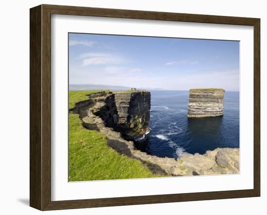 Sea Stack at Downpatrick Head, Near Ballycastle, County Mayo, Connacht, Republic of Ireland (Eire)-Gary Cook-Framed Photographic Print