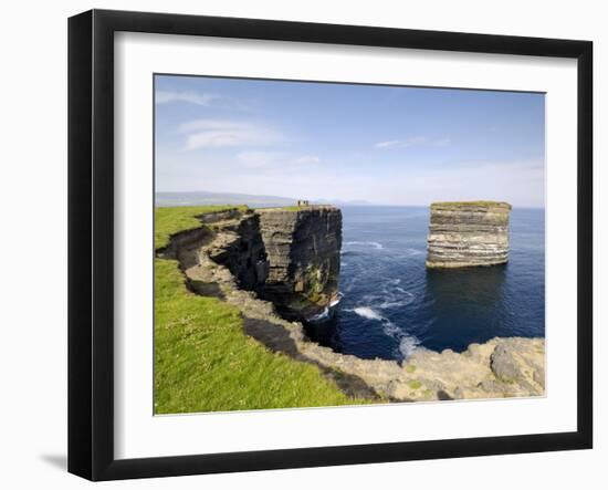 Sea Stack at Downpatrick Head, Near Ballycastle, County Mayo, Connacht, Republic of Ireland (Eire)-Gary Cook-Framed Photographic Print