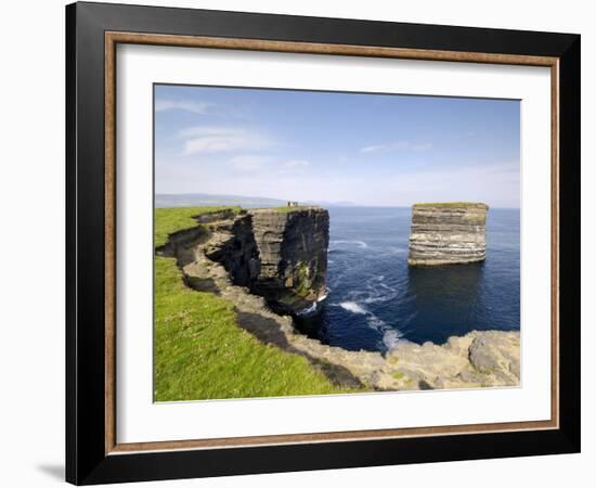 Sea Stack at Downpatrick Head, Near Ballycastle, County Mayo, Connacht, Republic of Ireland (Eire)-Gary Cook-Framed Photographic Print