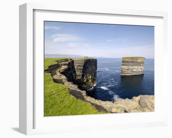 Sea Stack at Downpatrick Head, Near Ballycastle, County Mayo, Connacht, Republic of Ireland (Eire)-Gary Cook-Framed Photographic Print