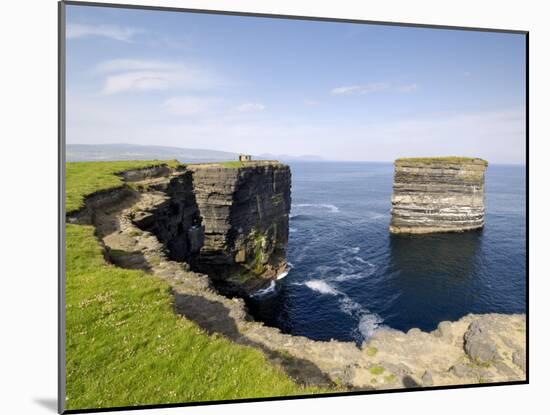 Sea Stack at Downpatrick Head, Near Ballycastle, County Mayo, Connacht, Republic of Ireland (Eire)-Gary Cook-Mounted Photographic Print