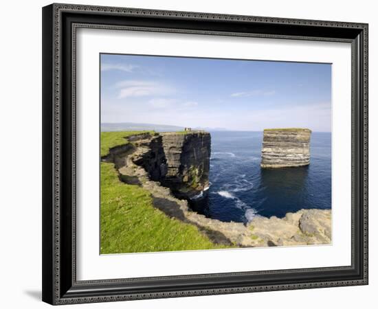 Sea Stack at Downpatrick Head, Near Ballycastle, County Mayo, Connacht, Republic of Ireland (Eire)-Gary Cook-Framed Photographic Print