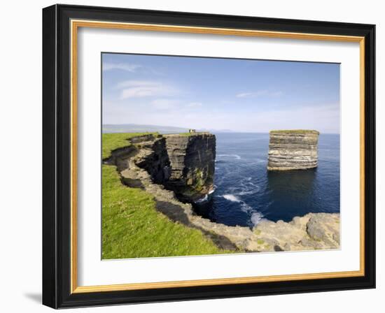 Sea Stack at Downpatrick Head, Near Ballycastle, County Mayo, Connacht, Republic of Ireland (Eire)-Gary Cook-Framed Photographic Print