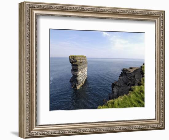 Sea Stack at Downpatrick Head, Near Ballycastle, County Mayo, Connacht, Republic of Ireland-Gary Cook-Framed Photographic Print