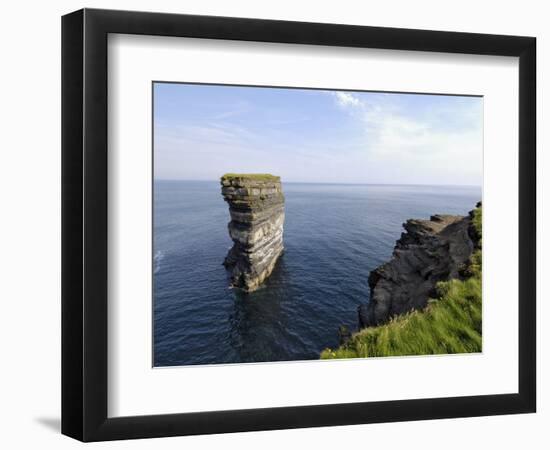 Sea Stack at Downpatrick Head, Near Ballycastle, County Mayo, Connacht, Republic of Ireland-Gary Cook-Framed Photographic Print