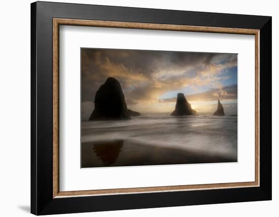 Sea Stack & Surf-Danny Head-Framed Photographic Print