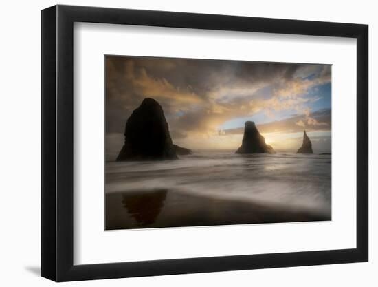 Sea Stack & Surf-Danny Head-Framed Photographic Print