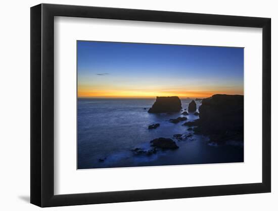 Sea stacks and cliffs at sunset, Shetland Islands, Scotland-Philippe Clement-Framed Photographic Print