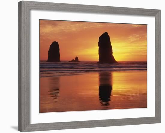 Sea Stacks at Cannon Beach-Darrell Gulin-Framed Photographic Print