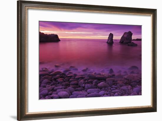 Sea Stacks at Dusk, Soberanes Point, Garrapata State Park, Big Sur, California, Usa-Russ Bishop-Framed Photographic Print