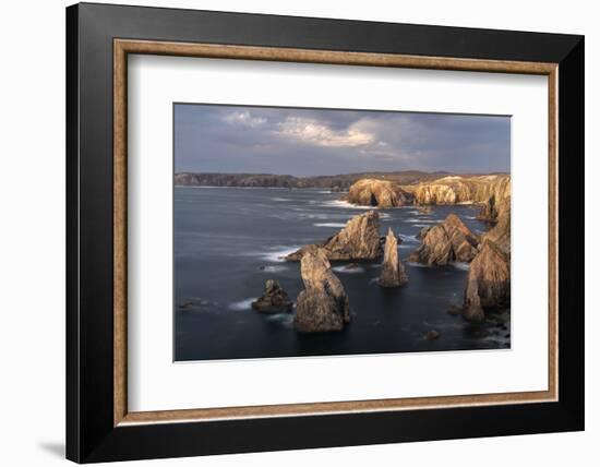 Sea stacks at Mangurstadh Beach, Outer Hebrides, Scotland-Ross Hoddinott-Framed Photographic Print