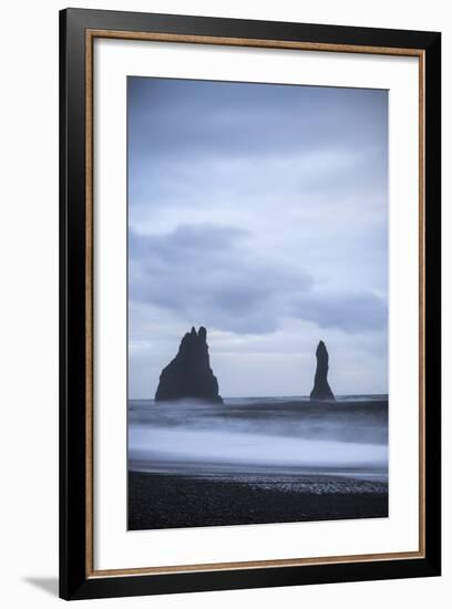 Sea Stacks At Reynisdrangar At Dusk. Vik. Iceland-Oscar Dominguez-Framed Photographic Print