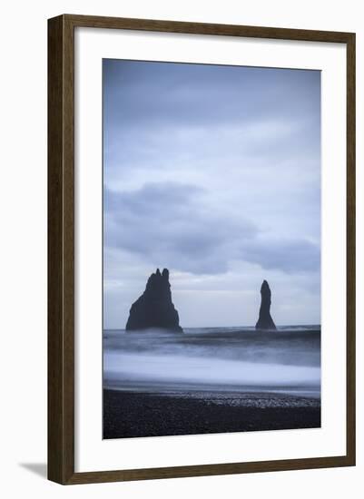 Sea Stacks At Reynisdrangar At Dusk. Vik. Iceland-Oscar Dominguez-Framed Photographic Print