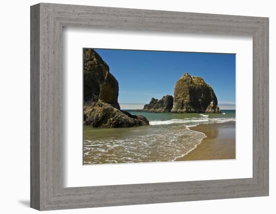 Sea Stacks, Low Tide, Oceanside, Oregon, USA-Michel Hersen-Framed Photographic Print