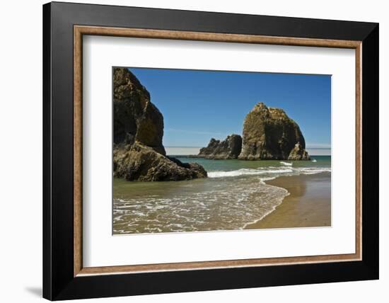 Sea Stacks, Low Tide, Oceanside, Oregon, USA-Michel Hersen-Framed Photographic Print