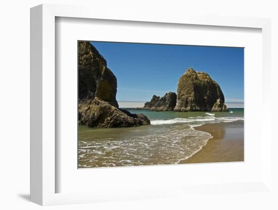 Sea Stacks, Low Tide, Oceanside, Oregon, USA-Michel Hersen-Framed Photographic Print