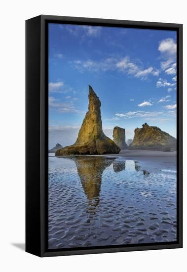 Sea Stacks on Bandon Beach in Bandon, Oregon, USA-Chuck Haney-Framed Premier Image Canvas