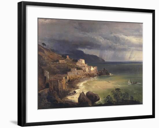 Sea Storm Off the Amalfi Coast-Giacinto Gigante-Framed Giclee Print