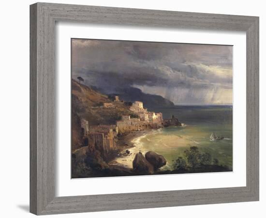 Sea Storm Off the Amalfi Coast-Giacinto Gigante-Framed Giclee Print