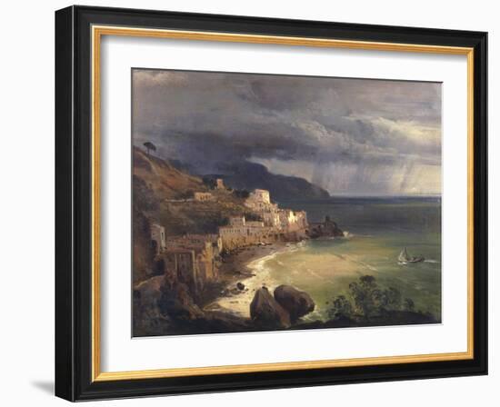Sea Storm Off the Amalfi Coast-Giacinto Gigante-Framed Giclee Print