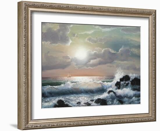 Sea Sunset, Oil Painting-Lilun-Framed Art Print