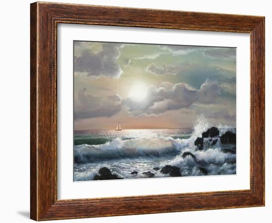 Sea Sunset, Oil Painting-Lilun-Framed Art Print