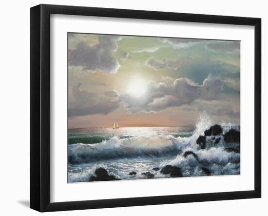 Sea Sunset, Oil Painting-Lilun-Framed Art Print