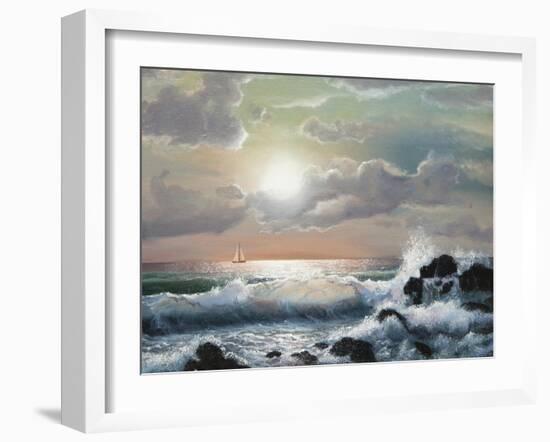 Sea Sunset, Oil Painting-Lilun-Framed Art Print