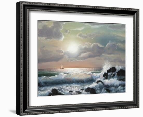 Sea Sunset, Oil Painting-Lilun-Framed Art Print