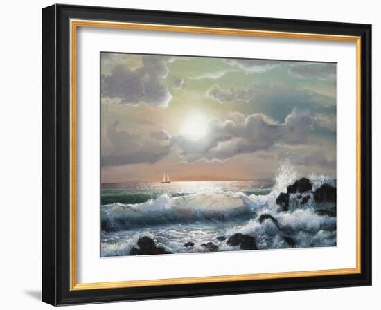 Sea Sunset, Oil Painting-Lilun-Framed Art Print