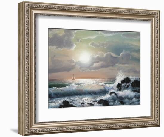 Sea Sunset, Oil Painting-Lilun-Framed Art Print