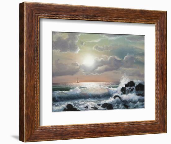 Sea Sunset, Oil Painting-Lilun-Framed Art Print