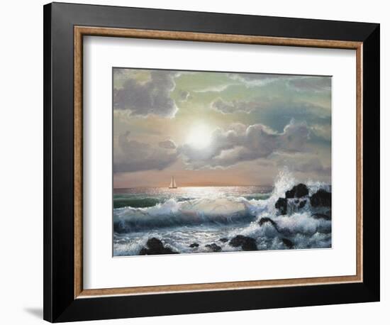 Sea Sunset, Oil Painting-Lilun-Framed Art Print