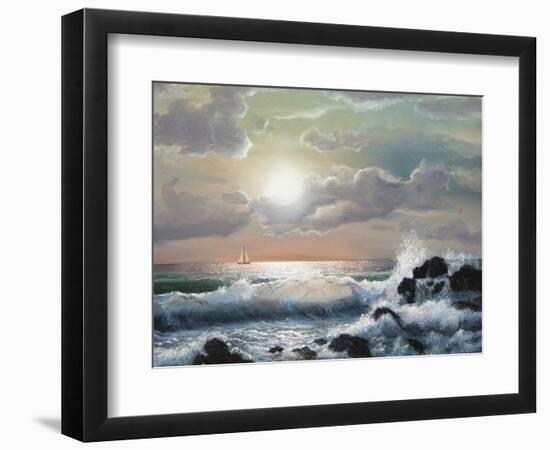 Sea Sunset, Oil Painting-Lilun-Framed Art Print