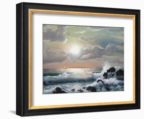 Sea Sunset, Oil Painting-Lilun-Framed Art Print