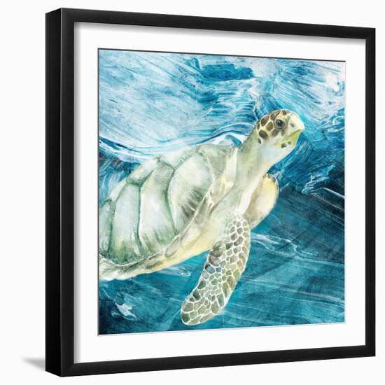 Sea Turtle Blues-Kimberly Allen-Framed Premium Giclee Print