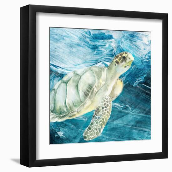Sea Turtle Blues-Kimberly Allen-Framed Art Print