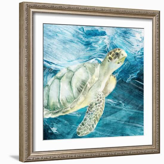 Sea Turtle Blues-Kimberly Allen-Framed Art Print